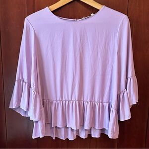 Purple size medium blouse with ruffle detail